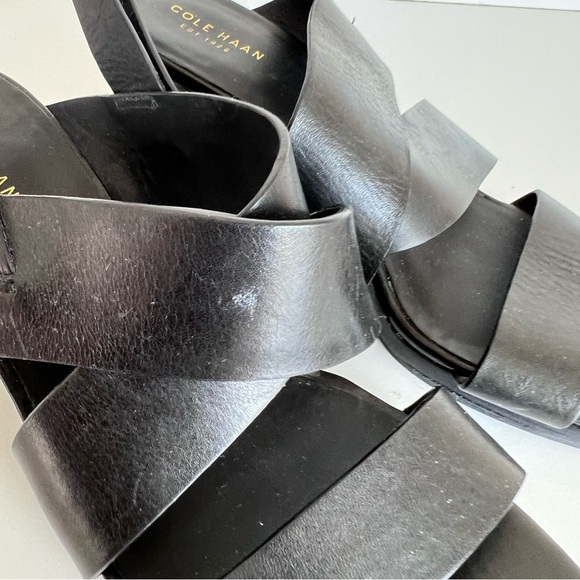 Cole Haan Women’s Penelope Black Leather Wedges 8.5B - Picture 5 of 14